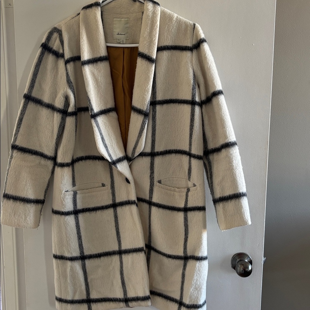 Elevenses/ Anthropologie Plaid Wool-Blend Coat